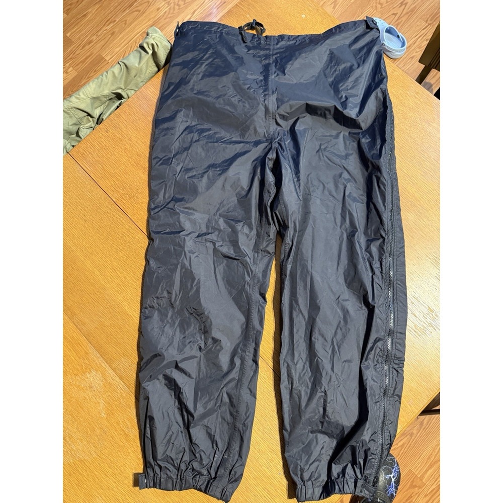 Vintage REI Gore-Tex Rain Pants Men's L Full Zip Waterproof Hiking Outdoor Black